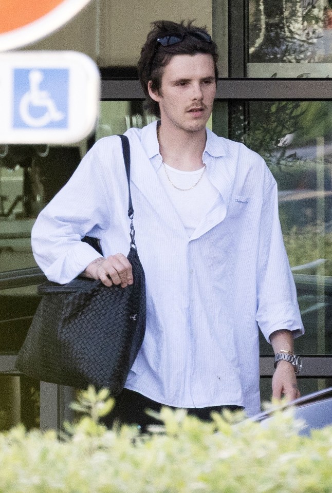 Romeo Beckham arriving at Paris-Le Bourget Airport.