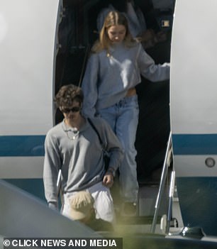 Cruz opted for a collared grey jumper and shades as he was followed by his sister Harper who also wore a grey jumper and denim jeans