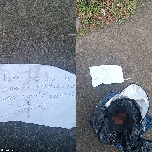 A blood-soaked head is found in a bag alongside a hand-written warning message, seemingly from the Mexican Jalisco New Generation Cartel, in the Ecuadorian city of Esmeraldas