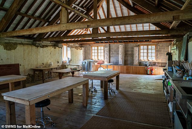 In a bid to rustle up some money, Francis has created a new residential pottery studio in his barn