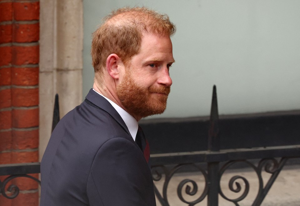 Prince Harry at the High Court appeal hearing.