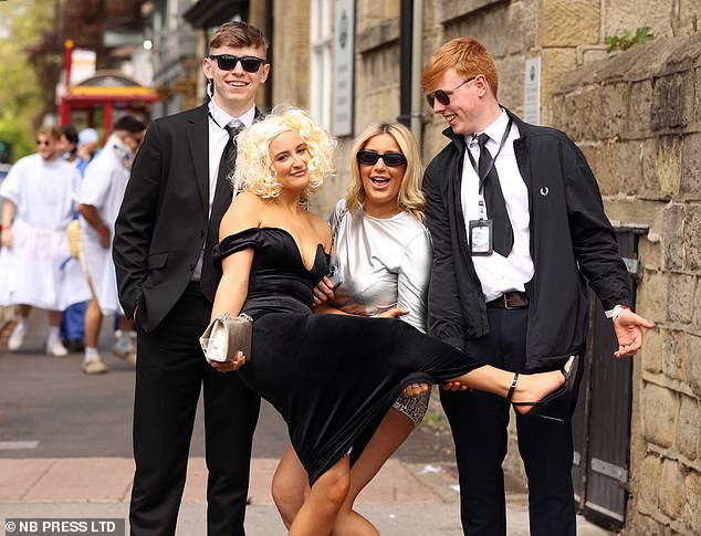 Drinkers were in good spirits as they hit the streets of Leeds today