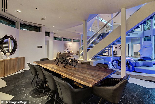 Pictured: The sprawling, 7,000-square-foot open floor plan of the 'Darth Vader House'