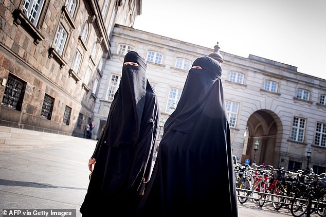 Denmark banned the wearing of niqabs (pictured) and burkas in 2018 following security incidents