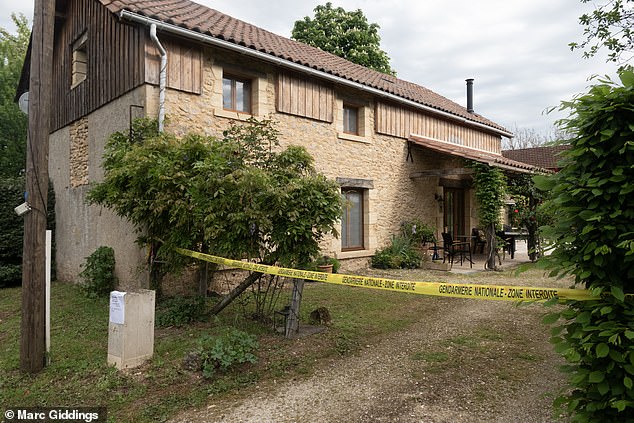 The British-South African national was found sprawled on the ground with eight stab wounds over her chest, groin, arm and leg outside her guest house. Pictured: Karen Carter's home in Tremolat