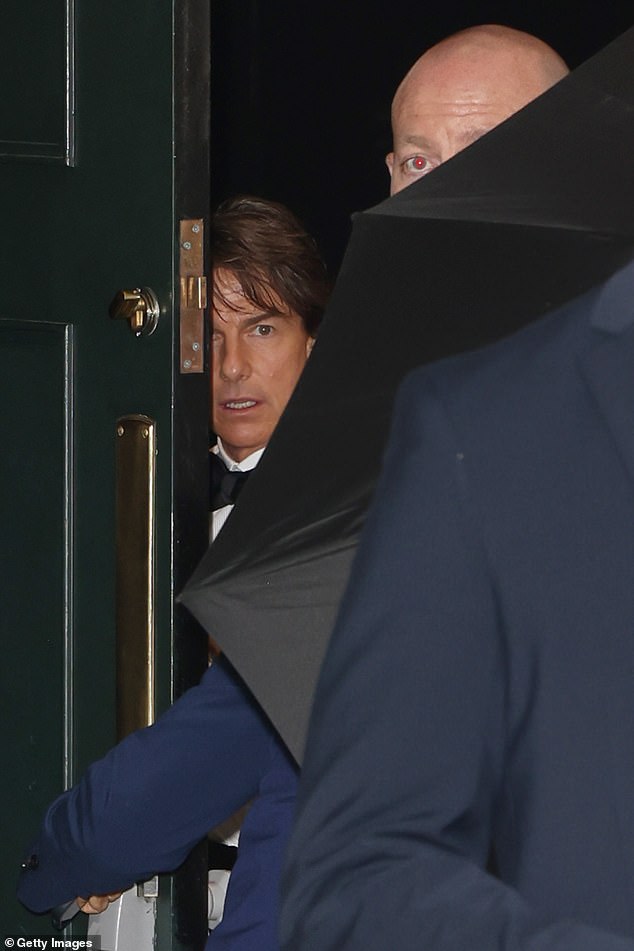 They were joined by a very star-studded guest list to celebrate, including Hollywood legend Tom Cruise (pictured arriving at the venue)