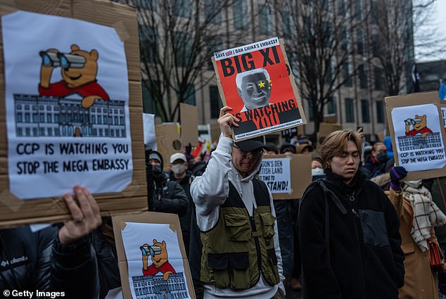 Ms Lau said she took part in the rally in February as she believes the mega-embassy will become a hub for 'transnational repression' by China in the heart of London