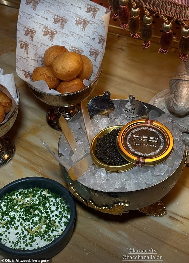 There were a selection of nibbles on offer including a tray of personalised caviar