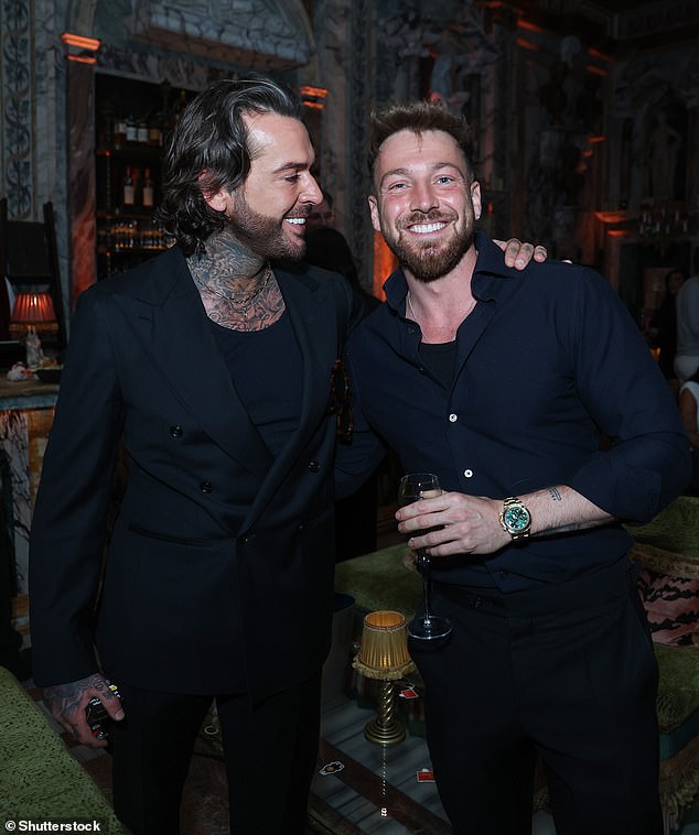 Celebrity guests at the party included her close pal Pete Wicks who attended with his friend and podcast co-host Sam Thompson