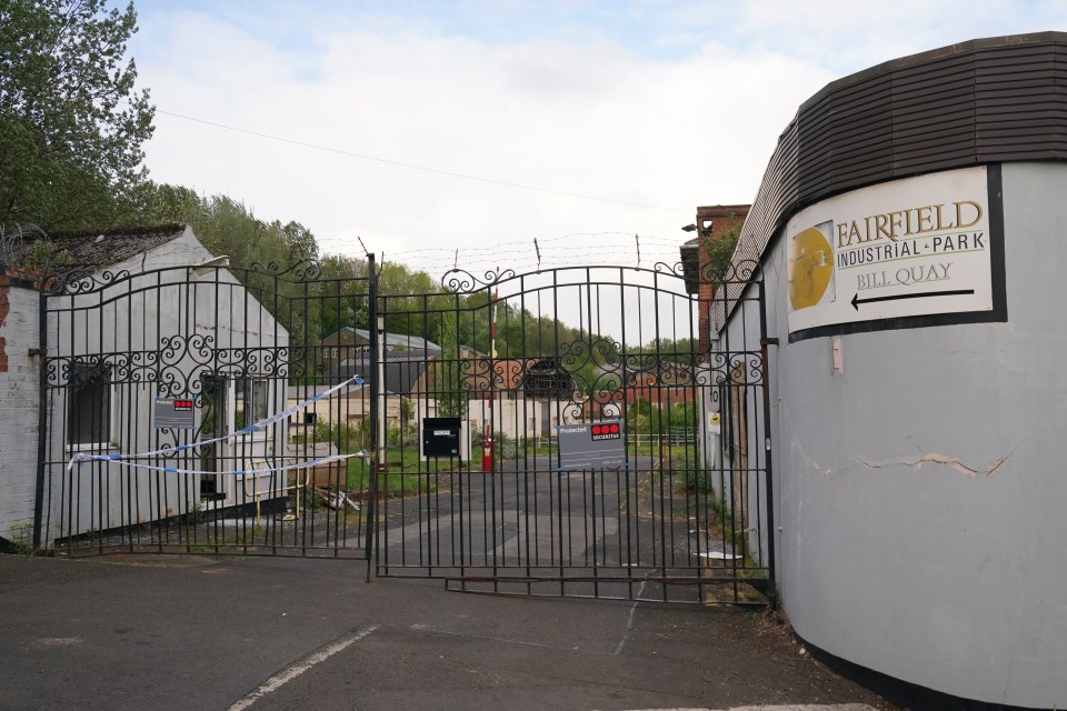 Police tape across the gates of Fairfield Industrial Park in Bill Quay following a fire.