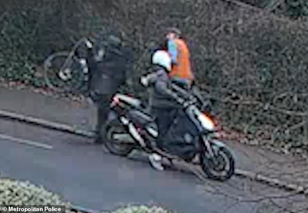 The thug grabs the bike and before jumping on the moped, which Mr Conneely bravely attempted to push over