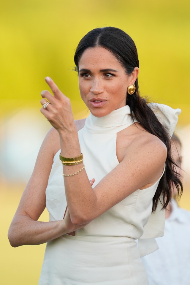 Meghan Markle at a polo prize ceremony.