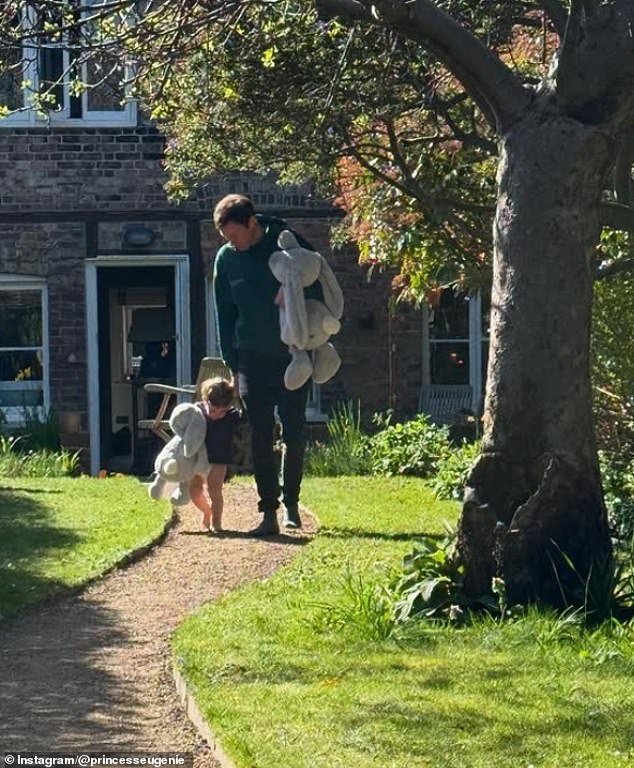 Eugenie praised Jack as the 'best dada', sharing adorable pictures of him with their sons