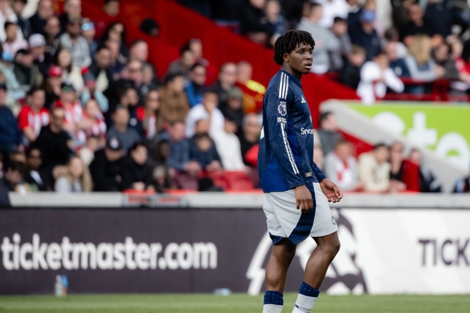 Patrick Chinazaekpere Dorgu of Manchester United during a Premier League match.