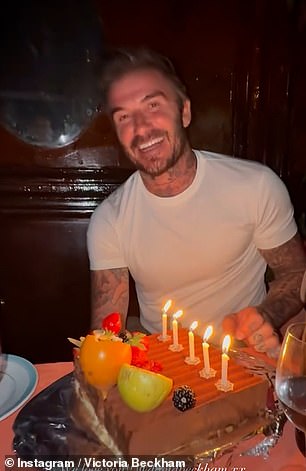 Victoria posted a sweet video of David beaming as his family sung him happy birthday as he received a cake in a French restaurant