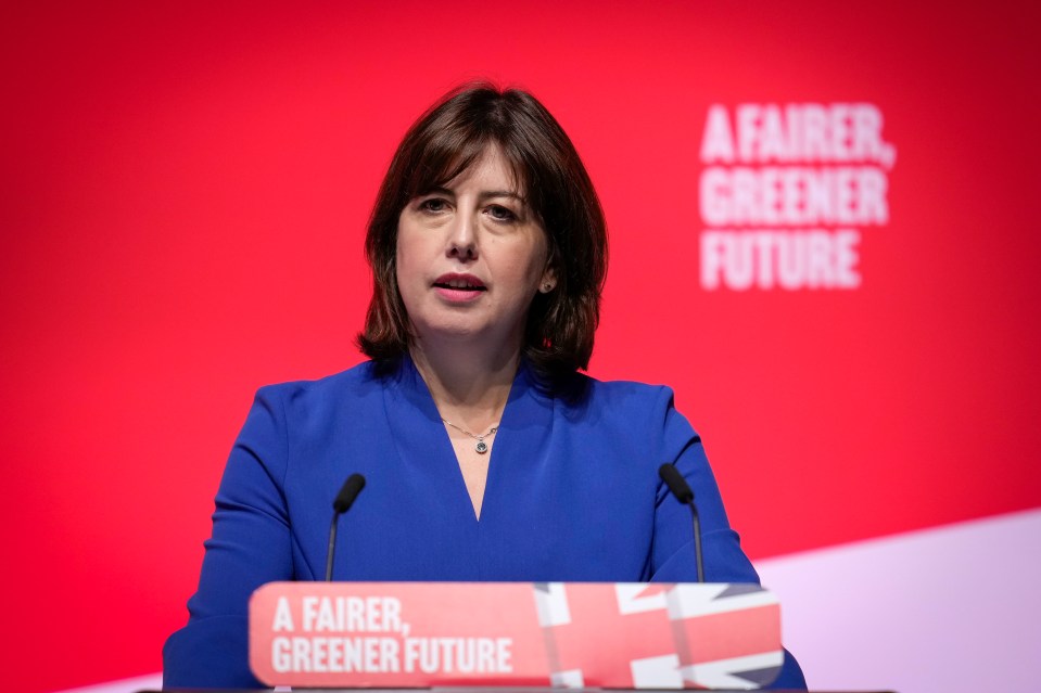 Lucy Powell, Labour's Shadow culture secretary, giving a speech at the Labour Party Conference.
