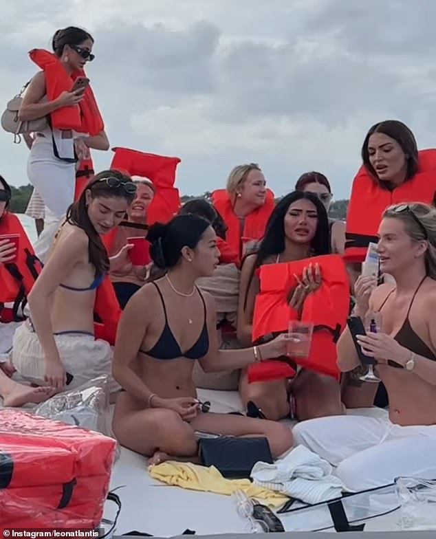 On Saturday afternoon, about 30 women jammed onto the luxurious vessel for a boozy day in the sun during Formula 1 weekend