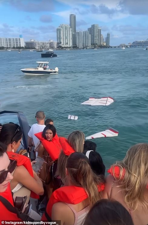 Pieces of the Lamborghini 63 yacht were seen floating in the water as Lauren shouted 'f*ck my life' in a panic
