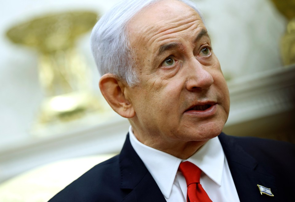 Close-up of Benjamin Netanyahu speaking.