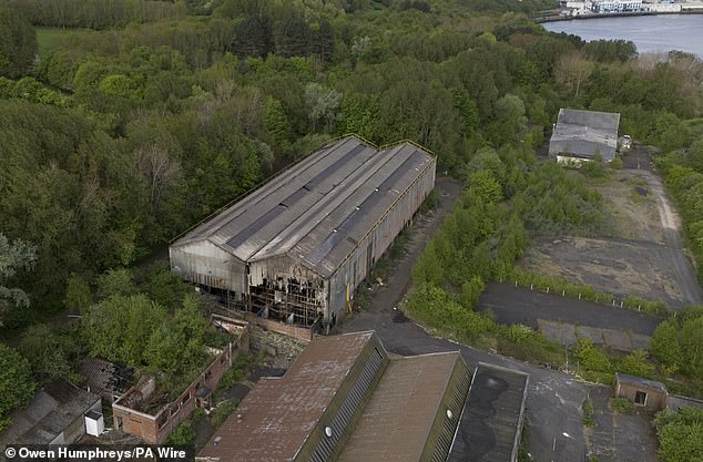 The damaged industrial buildings at Fairfield Industrial Estate where tragedy struck on Friday