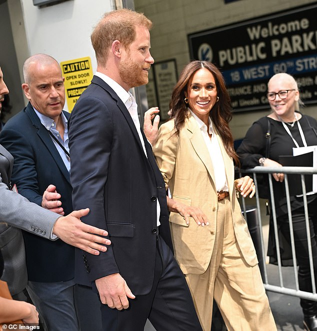 The oracle predicts an ex-employee of the Sussexes will leak telling documents. Meghan and Harry pictured in New York last month