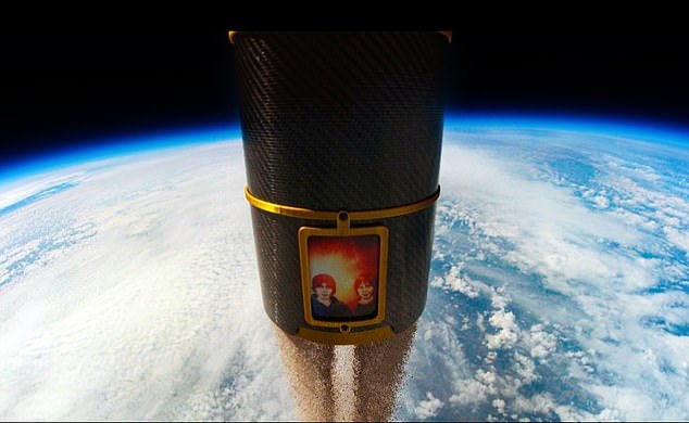 After many years of not knowing what to do with his sons' ashes, the Lakemans found the right send-off for their sons last summer: 'We sent the boys' ashes up into space' (pictured)