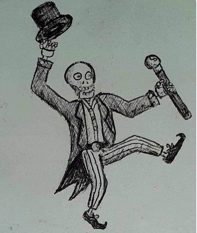 Some of his favourite final memories of the boys together were the weekly rehearsals of the band Jacques and Torin were in together in the Lakemans' garage. Pictured: Artwork by Torin
