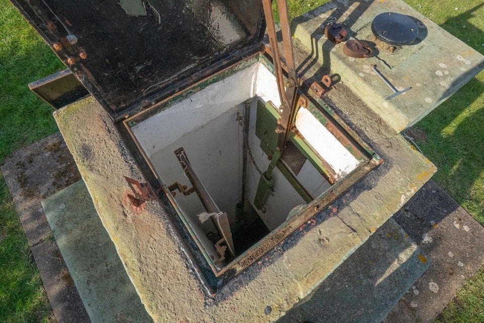 Open hatch of a Cold War-era bunker.