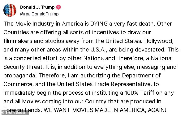 Trump made the announcement on his Truth Social platform