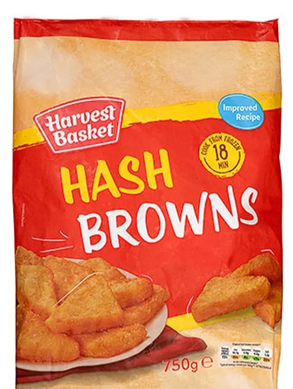 Bag of Harvest Basket hash browns (750g).