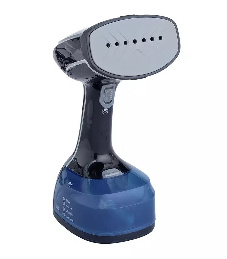 Handheld garment steamer.