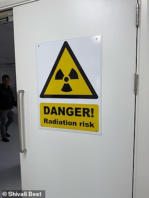 A huge sign reads 'DANGER! Radiation risk'