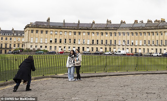 Bath's Royal Crescent is hugely popular with tourists - particularly after appearing in Netflix period series Bridgeton