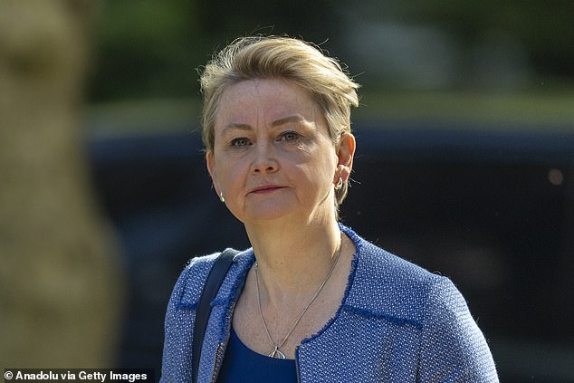 Sources said the alleged plot to target a UK premises was a 'major attack' that could have led to an imminent threat to life. Home Secretary Yvette Cooper (pictured) said this evening that the arrests on Saturday 'reflect some of the biggest counter-state threat and counter-terrorism operations we have seen in recent years'