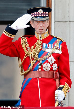 The Duke of Kent on the balcony of Buckingham Palace at Trooping the Colour in 2019
