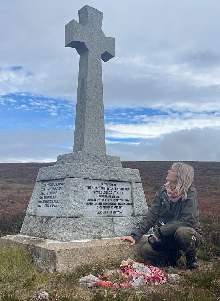 Author Tessa Dunlop travelled to the memorial cross, Eagle's Rock, on the lip of the North Sea