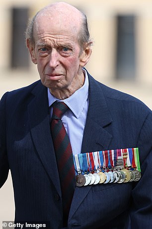 Prince Edward, Duke of Kent, is seen ahead of a wreath laying service during the Scots Guards' Annual Black Sunday events at Wellington Barracks