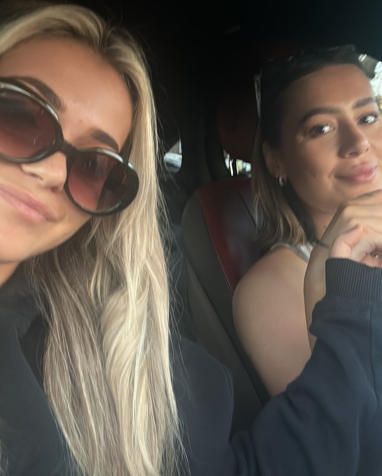 Two women in a car.