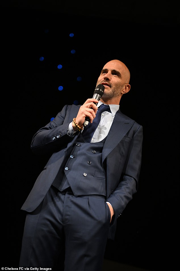 Chelsea Men's head coach Enzo Maresca took the stage at the event after moving the Blues closer to securing Champions League football