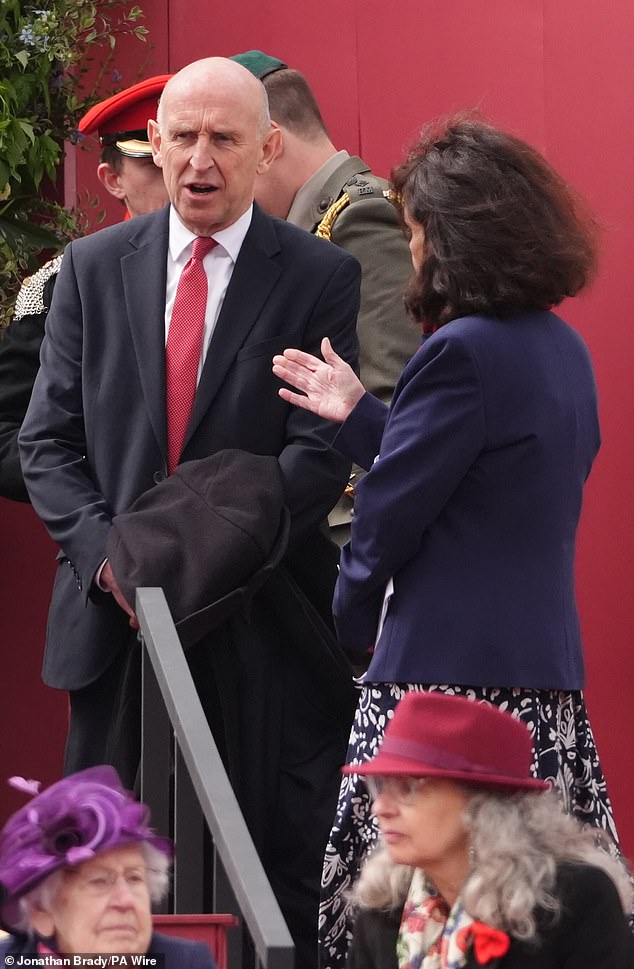 Defence Secretary John Healey ahead of the procession for the 80th anniversary of VE Day at Buckingham Palace today