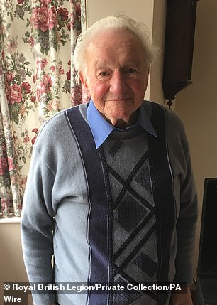 Albert Keir was part of a crew ferrying US troops onto Utah Beach in Normandy during the D-Day invasion in June 1944. Above: Mr Keir recently
