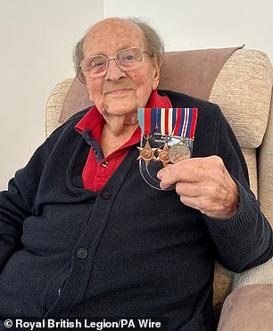 Jim Miller, 100, was serving in the Army's armoured cops when he arrived in Normandy three days after D-Day on June 9, 1944