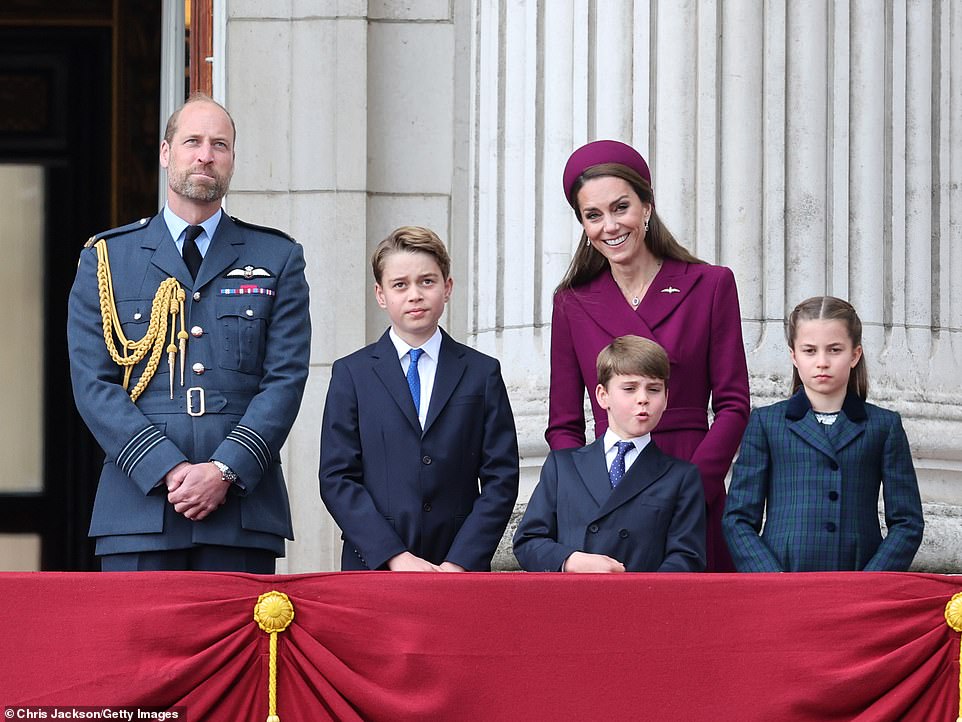 Animated Louis has continued to delight royal well-wishers with his antics as he enjoyed looking at the fly-past