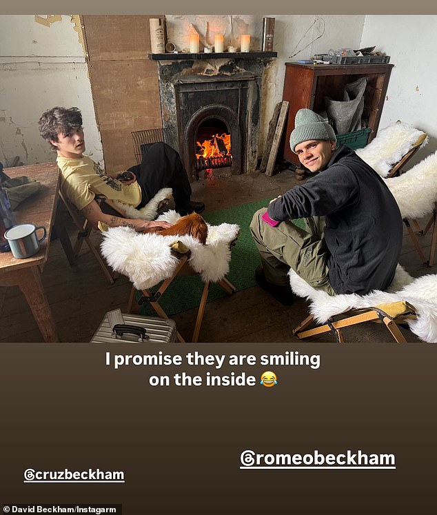 As well as revealing what they ate, David also posted videos of their very basic accommodation