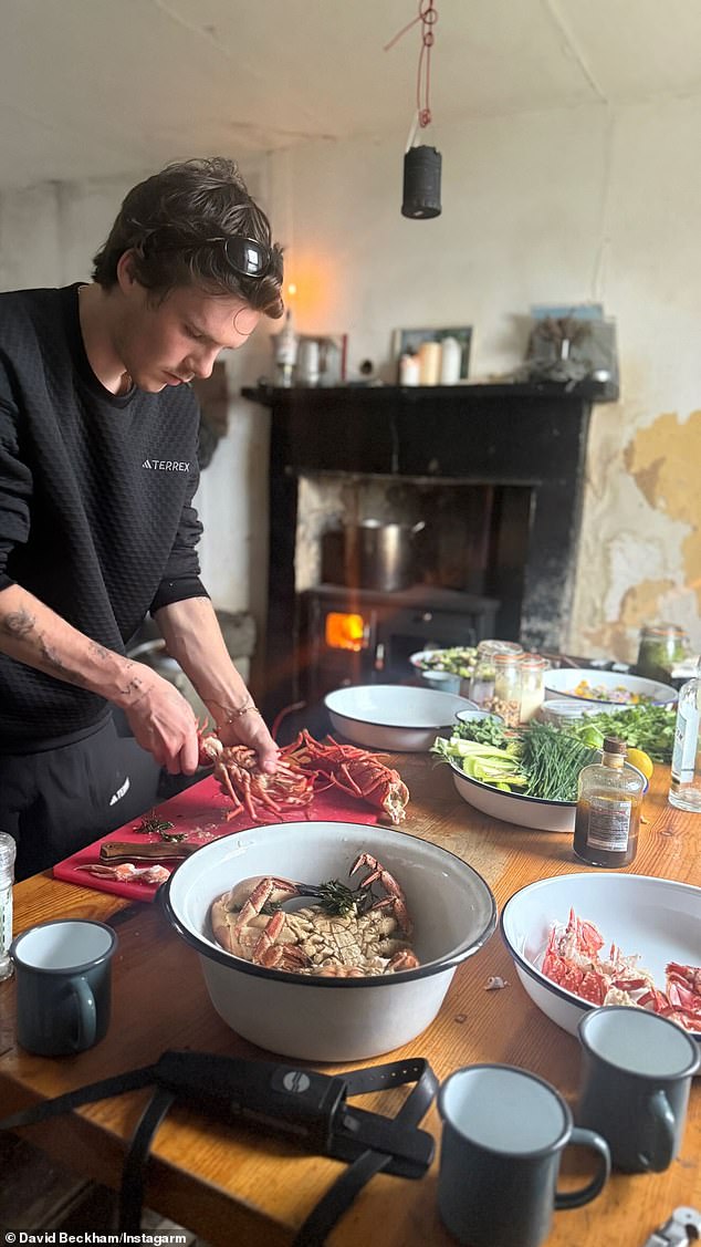 Cruz was also on hand to help with preparation of the seafood