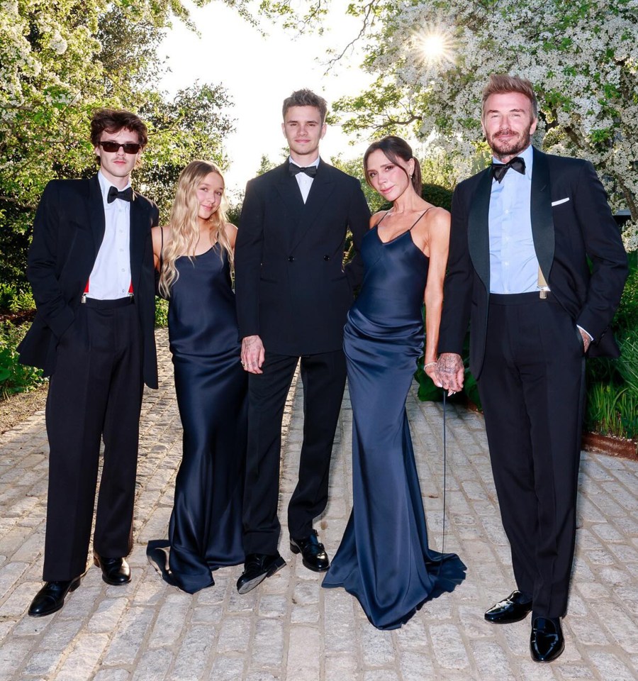 The Beckham family posing for a photo.