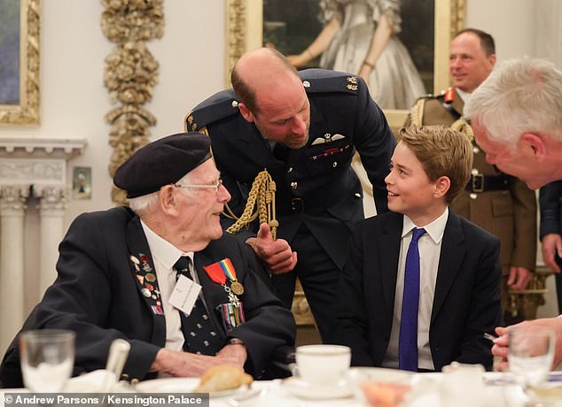 George chatted with attendees, as his father and mother came in and often chimed into conversation