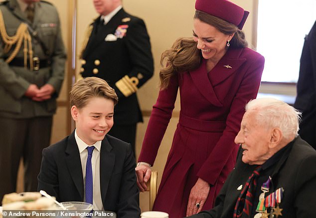 George and Kate giggled with one another as they chatted with guests at the tea party this afternoon