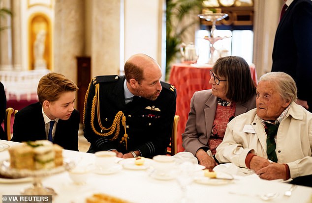 Charles hosted a tea party for some of the last living heroes of the conflict as well as their families