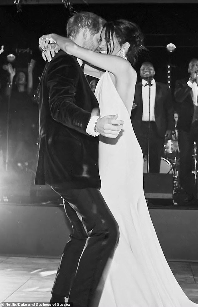 Meghan and Harry enjoy their first dance at their lavish wedding reception in 2018